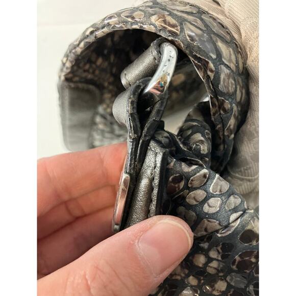 BRIGHTON, LARGE METALIC ANIMAL PRINT SHOULDER BAG WITH CHARM - Picture 15 of 16